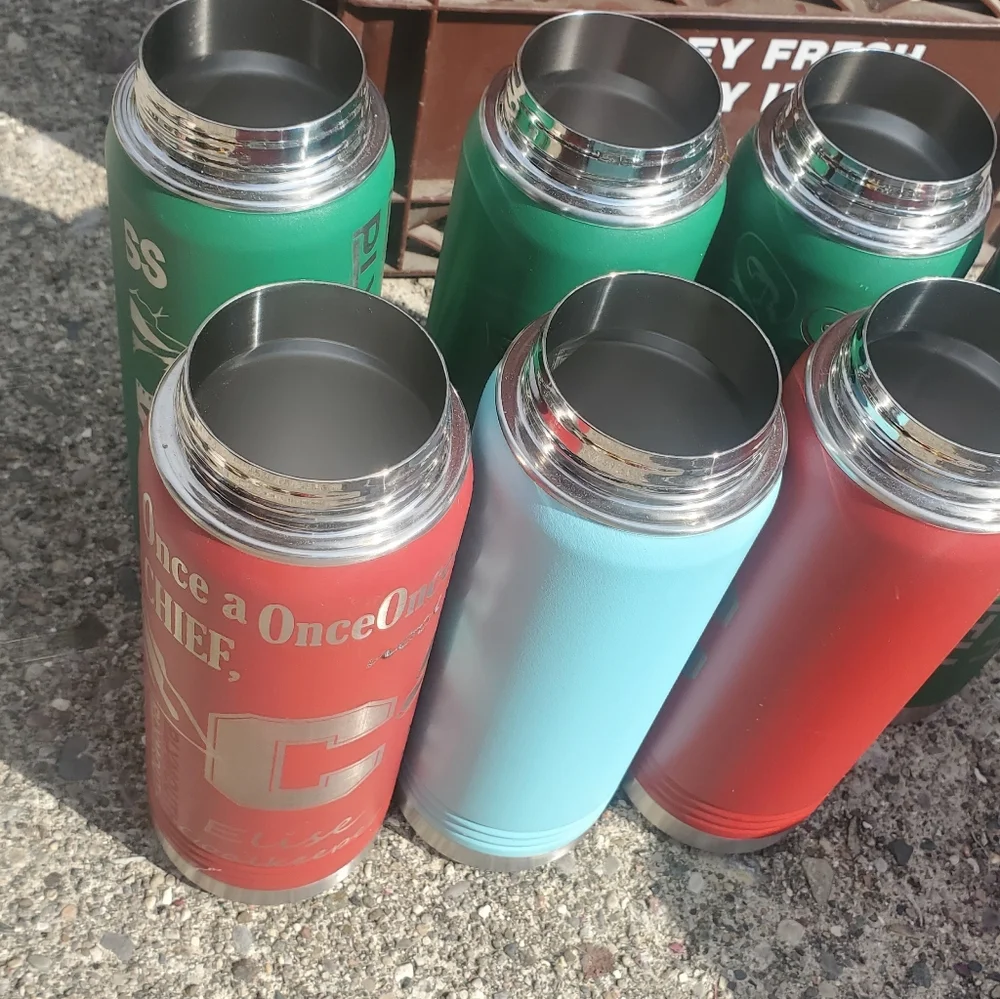 Colorful Stainless Steel Tumblers Total Of 7 New No Lids Retails At 27$ Each